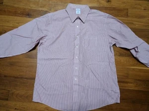 Camisa Brooks Brothers Regent sin hierro con botones 17,5-4/5 para hombre roja blanca a rayas - Imagen 1 de 14