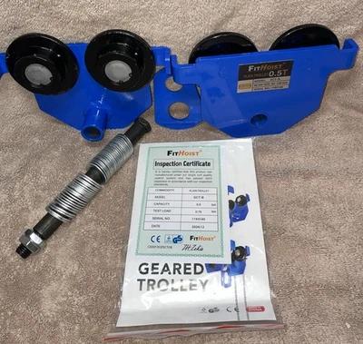 Manually Trolley 1/2 Ton / Capacity Steel Push Trolly / Beam Size 64-140mm - Image 1 of 4