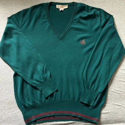 Suéter Gucci Vintage Golf Cuello en V Verde Bosque 100% Lana/Lana Talla 46 (S) Foto 1 de 4