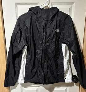 North Face Womens Medium Hyvent Black Rain Jacket Windbreaker Fall Coat - Picture 1 of 3