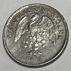 1900 Mo M. Mexico 5 Centavos AU Shattered Die - Picture 1 of 4