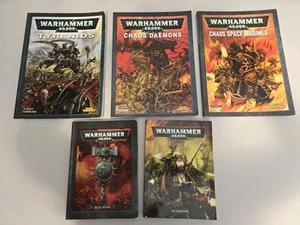 Warhammer 40K Chaos Daemons, Space Marines, Tyranids 2000s Codex Book Bundle - Picture 1 of 16