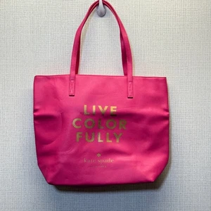 Kate Spade New Yok Live Colorfully Pink Vinyl Tote Bag - Picture 1 of 10
