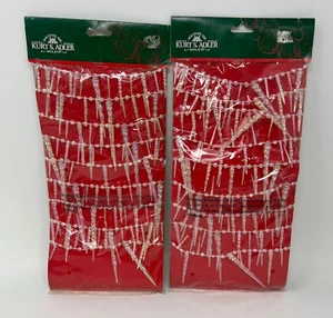 Kurt S. Adler 2 Eiszapfen Weihnachten klare Kunststoff Girlande je 9 Fuß - Bild 1 von 9
