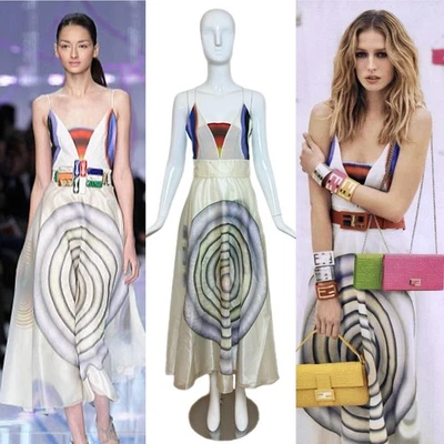 FENDI by KARL LAGERFELD 2008 Vintage Runway Silk Dress Ad Editorial - Image 1 of 4