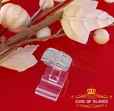 0.33 CT Real Diamond 925 Sterling White Silver Shine Womens Square Ring Size 7 - Image 1 of 4