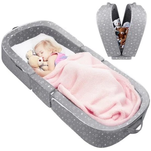 Letto da Viaggio Pieghevole per Bambini,Letto a Pavimento Pieghevole Portatile con Copertura Lavabile,S... - Foto 1 di 7