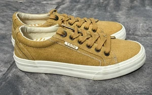 Taos Plim Soul Shoes Women Sz 6 Mustard Canvas Low Top Lace Up Comfort Sneaker - Picture 1 of 9