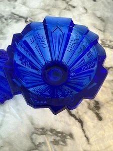 Antique L E Smith Wig Wam Cobalt Blue Candle Holder Art Deco Nice Replacement - Picture 1 of 5