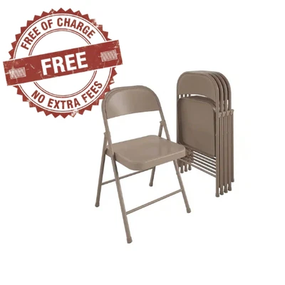 Paquete de 4 sillas plegables COSCO SmartFold todo acero - beige NUEVO ENVÍO GRATUITO EE. UU. Foto 1 de 4