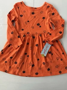 CAT & JACK BABY MÄDCHEN ORANGE HALLOWEEN KÜRBIS KLEID GRÖSSE 4T - Bild 1 von 2