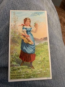 (A) Victorian Trade Card Medical Pharmacy Ayer's Cherry Pectoral Lowell MA - Picture 1 of 2
