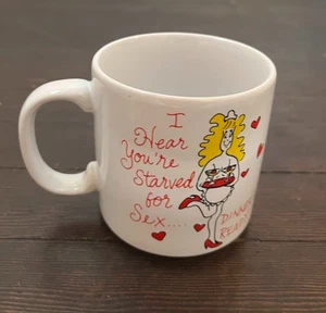 Russ Coffee Mug Vtg I Hear You're Starved for Sex Dinner's Ready Sexy Wife Red - Picture 1 of 4