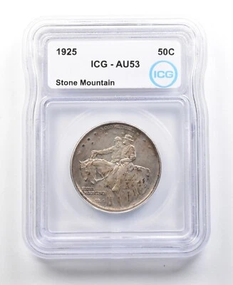 1925 Stone Mountain Commemorative Half Dollar AU53 ICG *4413 - Image 1 of 3