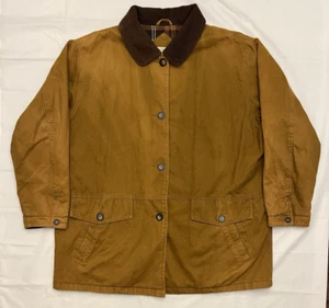 Vintage 90s St. John's Bay Womens 2X Brown Flannel Lined Chore Coat Barn Jacket - Picture 1 of 14