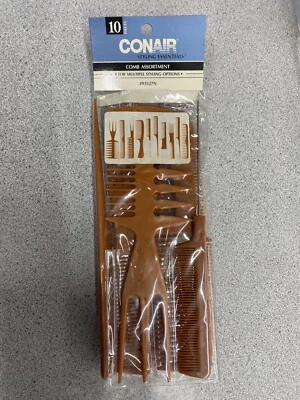 Antigo Pente Conair 10 Peças Variedade Várias Opções de Estilo Laranja Selado Nos - Imagem 1 de 3