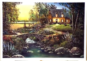 "Jim Hansel ""Stonybrook Cottage"" stampa firmata e numerata 28"" x 19" - Foto 1 di 2