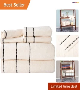 6-Piece Luxury Bath Towel Set - Machine Washable, Quick Dry & Absorbent Cotton - Picture 1 of 7