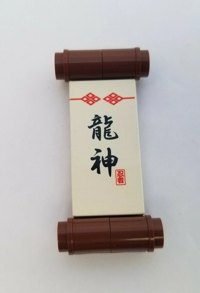 LEGO Minifigura Dios Dragón Azulejo Pergamino Ninja Dojo Signo 2x4 Ninjago Sensi Wu Foto 1 de 1