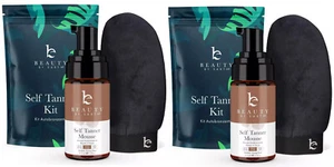 2 Self Tanner Tanning Mousse Kit - USA Made with Natural & Organic Ingredients - Picture 1 of 1