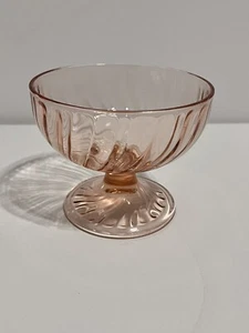 Cristal D'Arques-Durand Rosalina Rosa Remolino Vidrio Sorbete Patas Postre Cuencos - Imagen 1 de 5