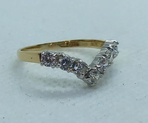 14ct Yellow gold DQCZ wishbone Eternity ring size M weight 1.8 grams - Picture 1 of 10
