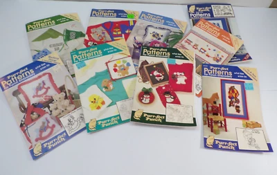 Vintage 1989-1991 Purr-Fect Punch 9 Patterns For Punch Embroidery Unused - Image 1 of 4