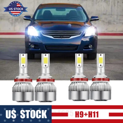 For Nissan Altima 2007-2018 H11+H11 LED Headlight Kit High Low Beam Bulbs - Image 1 of 4
