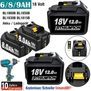 Für Makita Akku 18V 5Ah 6Ah 8Ah 12Ah BL1860B BL1850B BL1840B BL1830B BL1860 2025 - Bild 1 von 20