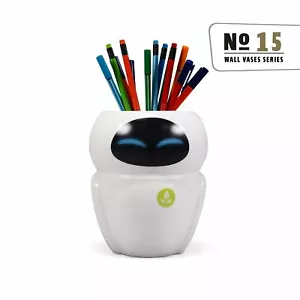 OFFICIAL PIXAR WALL E EVE SHAPED WALL FLOWER VASE PEN HOLDER - Picture 1 of 2