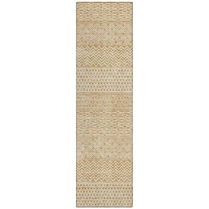 Addison Rugs Chantille ACN939 Gold 2'3" x 7'6" Indoor Outdoor Runner Rug, - Picture 1 of 6