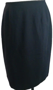 Woolmark Mujer Azul Oscuro Falda Lápiz Talla 14 Petite Forrada Abertura Cremallera Carrera - Imagen 1 de 8