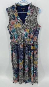 Vestido floral vintage Stella & Julie para mujer talla 8 sin mangas cuello en V multicolor - Imagen 1 de 12