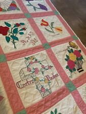 Vtg Friendship Signature Quilt Embroidery  quilt-dated 1940