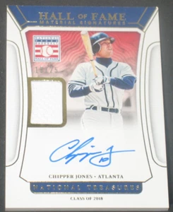 Camiseta deportiva autógrafa Chipper Jones 2022 Panini National Treasures HOF (19/25) Braves - Imagen 1 de 2