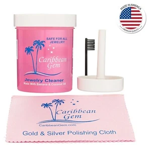 Caribbean Gem Schmuckreiniger Lösung 8 Oz. mit Korb, Bürste & Poliertuch - Bild 1 von 11