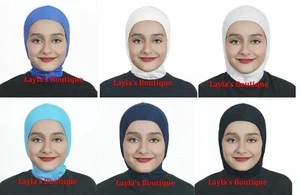  Girl’s Hijab 1 pc Muslim Kids  14 Colors new Ninja Cotton - Picture 1 of 24