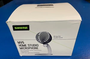 SHURE MV5 Digital Condenser Microphone Silver, For iPhone iPad iPod, USED ONCE - Picture 1 of 4
