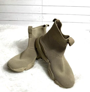 Zara Kid's sock sneakers High Top Tan size 32/1 - Picture 1 of 6