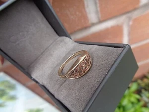 Clogau Welsh 9ct Rose & Yellow Gold Queen Eleanor Celtic Ring - size L / M - Picture 1 of 6
