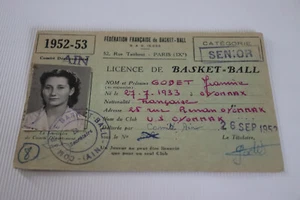 Fédération Française de basket-ball - Licence - vieux papier - Imagen 1 de 2
