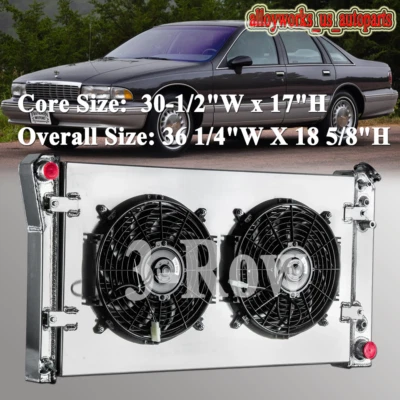 For 1991-93 Chevy Caprice /92-93 Buick Roadmaster 5.7L 3-Row Radiator Shroud Fan - Image 1 of 4