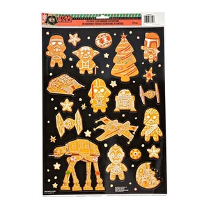 Star Wars Holiday Time Christmas Gingerbread Licensed Window Cling Decoration - Picture 1 of 5