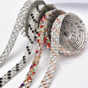 Cinta autoadhesiva de cristal estrás cinta de diamante brillo rollo pegatina hágalo usted mismo - Imagen 1 de 15
