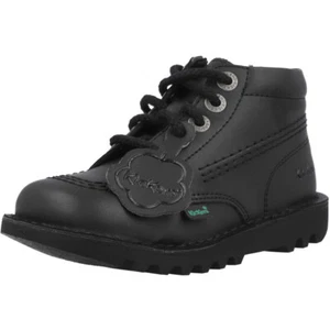 Kickers Kick Hi Vegan Black Boots Plant-Based Corn Leather Ankle Style - Picture 1 of 8