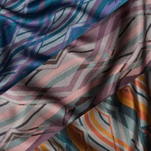 V&A - Wave - 100% Pure Mulberry Silk fabric Crepe de Chine - Picture 1 of 16