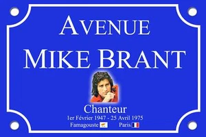 REPLIQUE PLAQUE RUE Mike BRANT en ALU 30X20cm NEUF - Picture 1 of 1