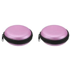 Portable Storage Carrying Bag Shockproof Pink 3.15 x 1.18 Inch Round Pack of 2 - Picture 1 of 5