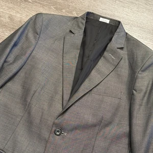 Calvin Klein Sport Coat Boys 16 Gray 36 R Two Button Blazer Suit Jacket Preppy - Picture 1 of 13