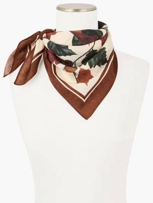 NWT - Talbots Acorns & Leaves Lightweight Wool Square Scarf - Image 1 of 2